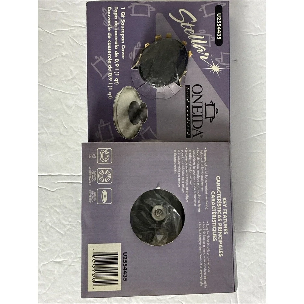 Oneida Stellar 1 Quart Saucepan Cover Tempered Glass Lid Original Packaging New